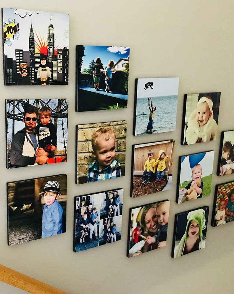 PERSONALISED YOUR PHOTO TILE PHOTOTILE MIXTILE A4 THAT STICK TO WALL NO TOOL UK! 